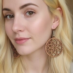 Fashion Jewelry Brown Mandala Earrings